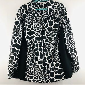 💙 Allison Daley Jacket Full Zip 20W Animal Print